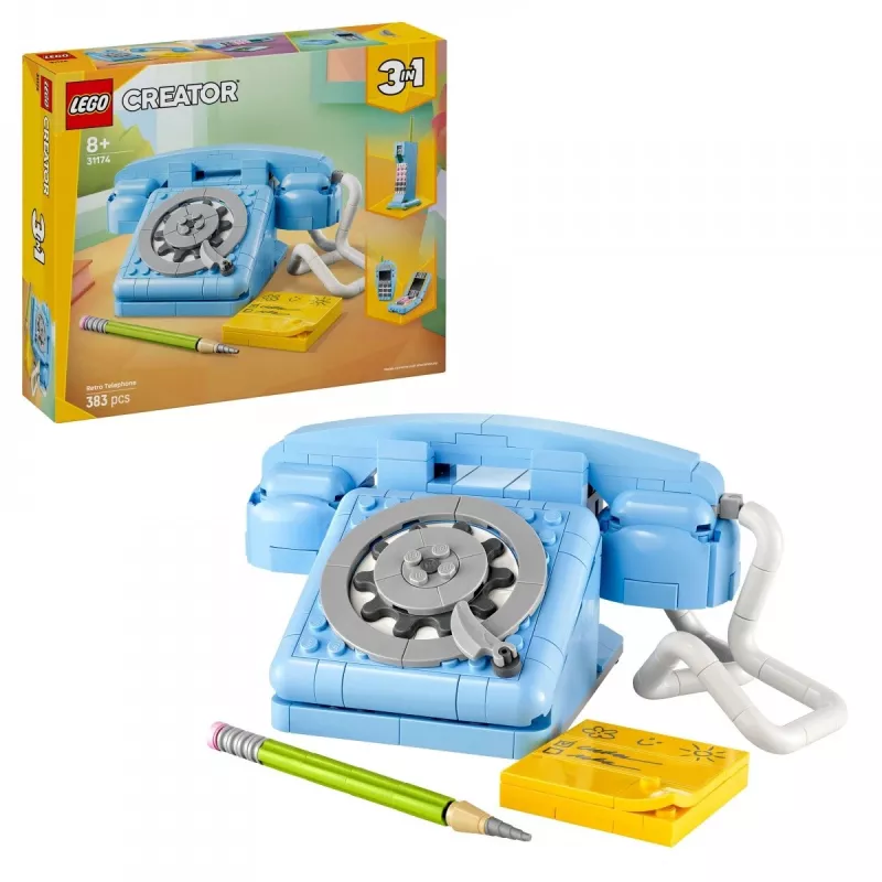 Zestaw konstrukcyjny LEGO Creator 3-w-1 31174 Telefon retro, 383 elementy, od 8 lat, 70×110×150 mm