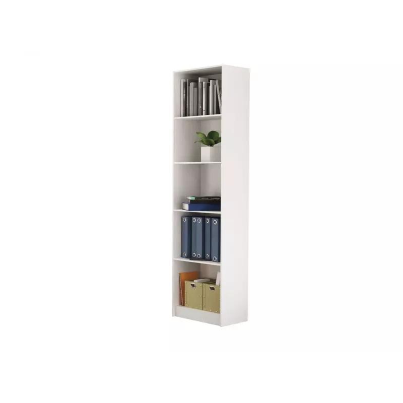 Biurkowa biblioteczka Topeshop R50 BIEL 5 półek biała