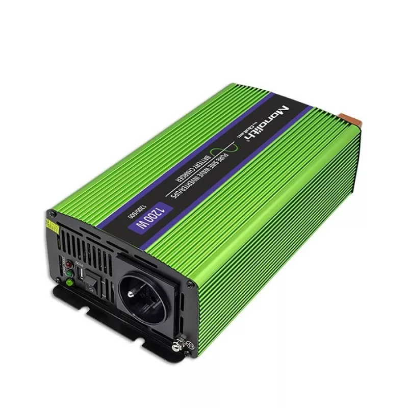 Przetwornica samochodowa Qoltec Monolith 1200 W Zielona 12 V