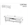 Szafka TV cama meble EF CORTINA 180×40×60 cm, blat czarny, rama orzech