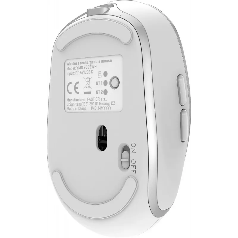 Mysz bezprzewodowa DUAL WiFi+Bluetooth, akumulator, 5 przycisków