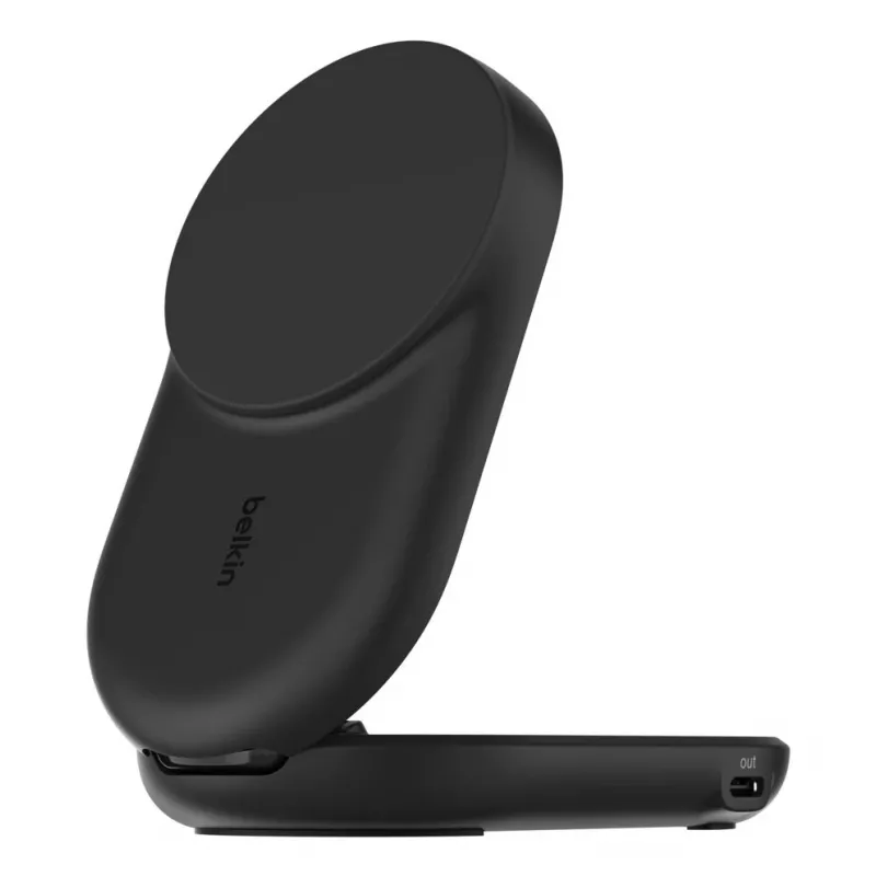 Ładowarka wewnętrzna Belkin UltraCharge 25 W Qi2 2w1 magnetyczna USB-C czarna okrągła