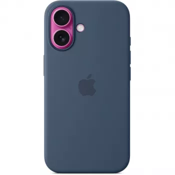 Silicone etui Apple iPhone 16 MagSafe Denim Cover niebieski 6.1 inch