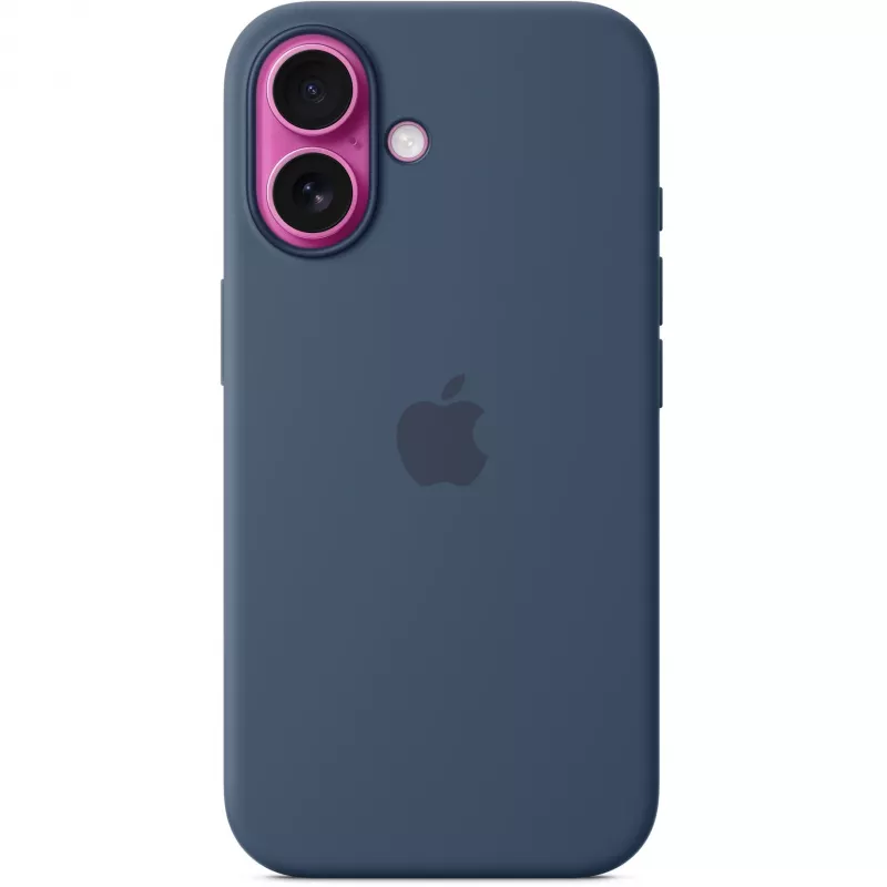 Silicone etui Apple iPhone 16 MagSafe Denim Cover niebieski 6.1 inch