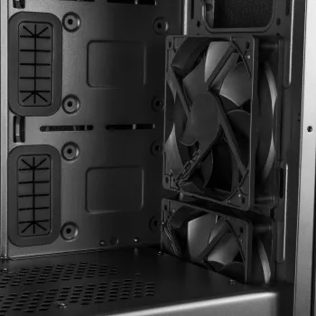 Obudowa PC MODECOM Oberon Pro Midi Tower — czarna, obsługuje ATX/microATX/ITX, 7 slotów rozszerzeń, GPU do 395 mm, 5 zatok HDD/3 SSD