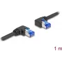 Kabel sieciowy DeLOCK RJ45 Cat.6A S/FTP prawy lewy kątowy 1m czarny