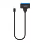 SAVIO SATA na USB-C kabel interfejsu AK-69, SATA żeński na USB-C męski, USB 3.2 Gen 1 (5 Gbit/s), 0,25 m, czarny