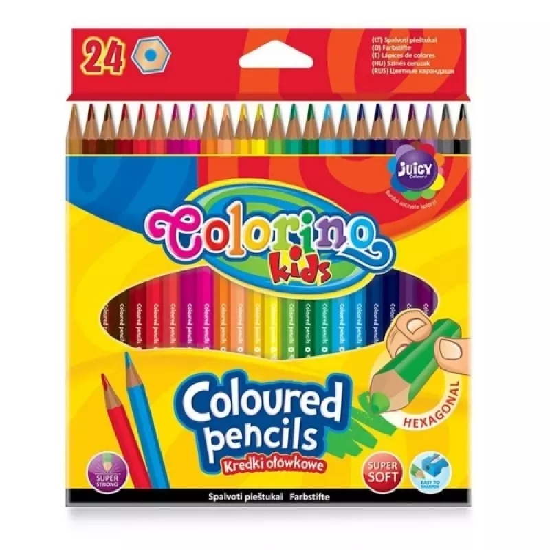 Colorino Kids Heksagonalne kczerwonyki kolorowe 24 kolory