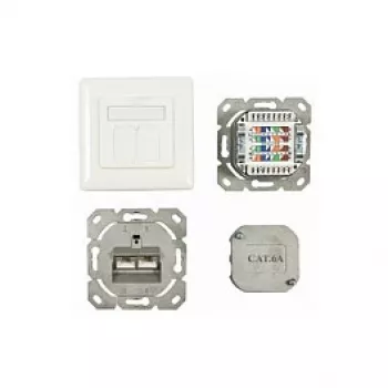 Synergy 21 S216357 - 2 x RJ-45 - 6a - Biały - 50 mm - 50 mm - 5,6 cm