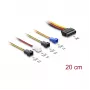 Kabel zasilający DELOCK SATA 15-pin na 4×2-pin wentylator (12V / 7V / 5V), 20 cm