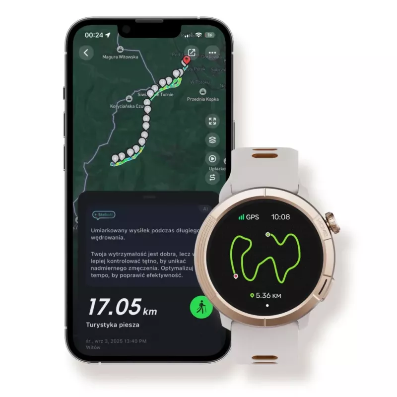 Smartwatch Stelio STSWA102GT Activ Pro GPS 46mm w kolorze złotego tytanu — GPS, koperta 46 mm, wykończenie tytanowe