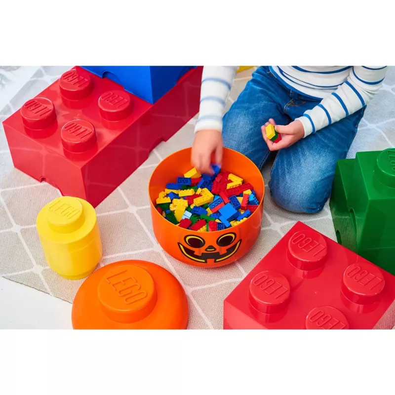 Pojemnik do przechowywania Room Copenhagen LEGO Storage Head Pumpkin duży pomarańczowo-czarny