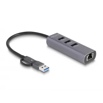 DeLOCK 64282 stacja dokująca do laptopa i replikator portów Przewodowy USB 3.2 Gen 1 (3.1 Gen 1) Type-C Szary (64282)