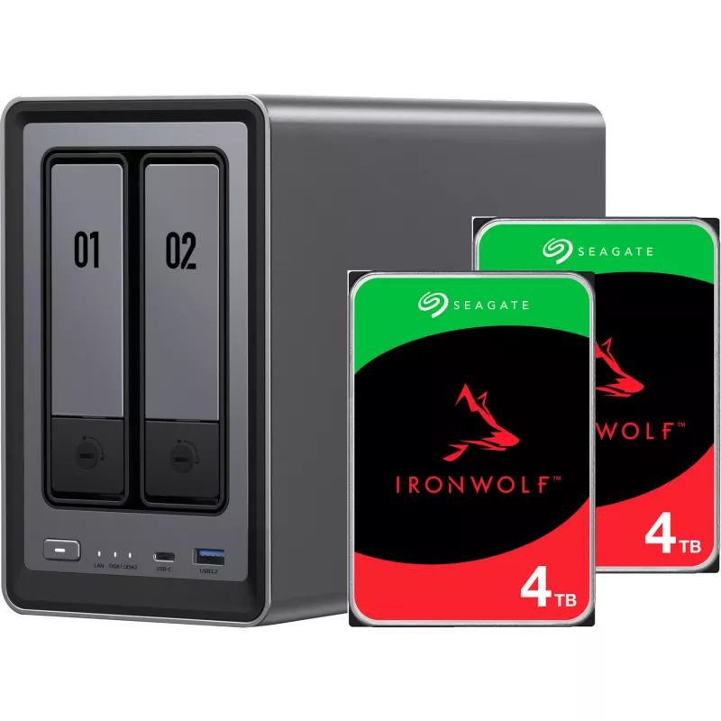 DXP2800 + zestaw 2x 4 TB Seagate IronWolf HDD, NAS