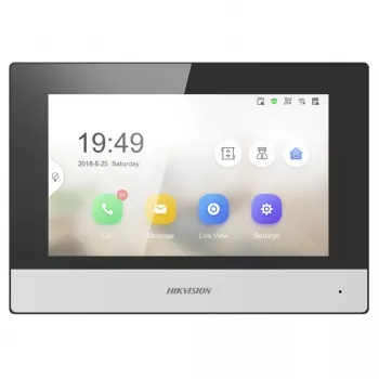System wideodomofonowy Hikvision DS-KH6320-WTE1 17,8 cm (7 inch) Czarny, Srebrny