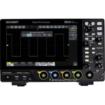 Voltcraft ADO-5004 Oscyloskop cyfrowy 500 MHz 4-kanałowy 2,5 GSa/s 250 Mpts 12 bitów