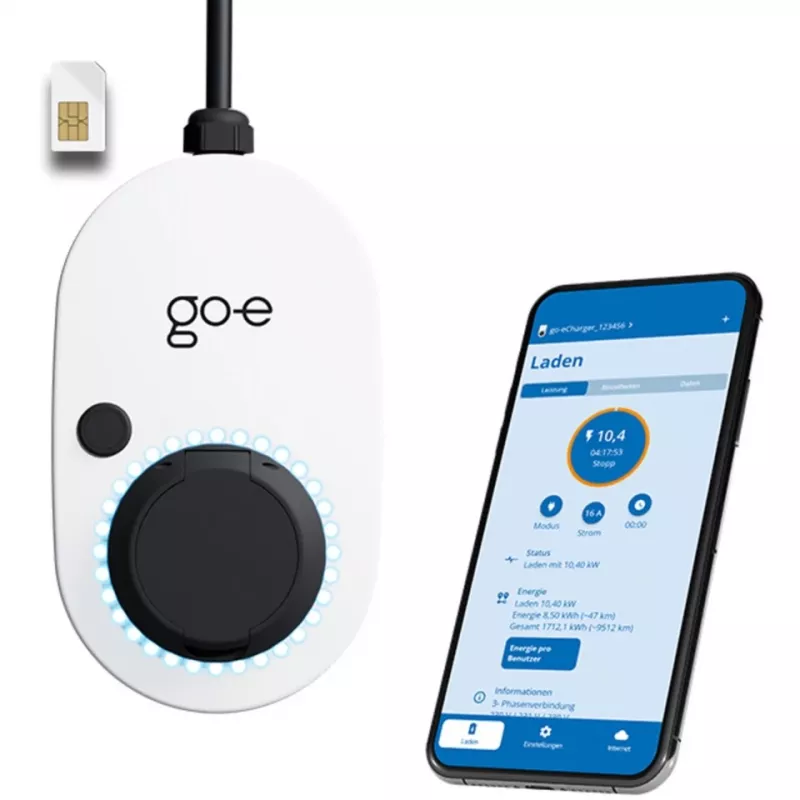 Ładowarka Gemini 2.0, 22 kW (32A 3-fazowa), Wallbox Biały/Czarny, bez kabla, 4G/LTE