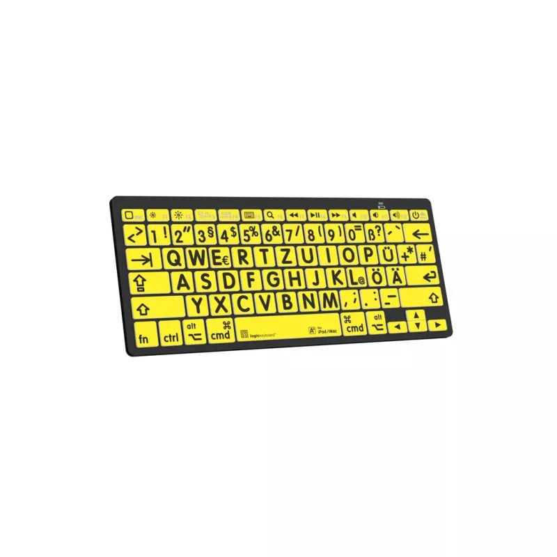 Logickeyboard LKB-LPBY-BTON-DE Klawiatura Bluetooth QWERTZ Niemiecki Czarny - Żółty (LKB-LPBY-BTON-DE)