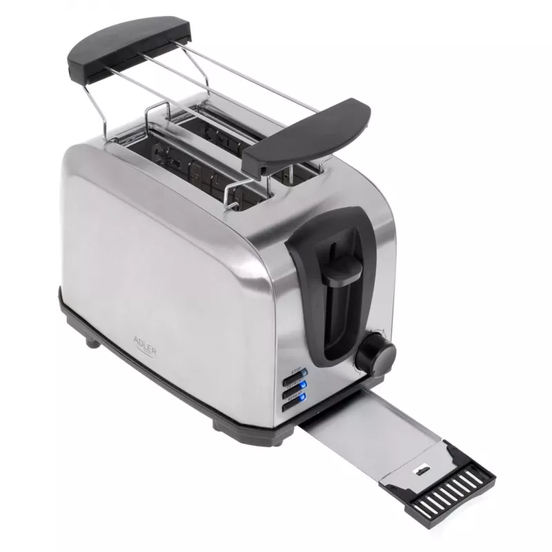 Toster Adler AD 3222 2 kromki 1000 W Srebrny