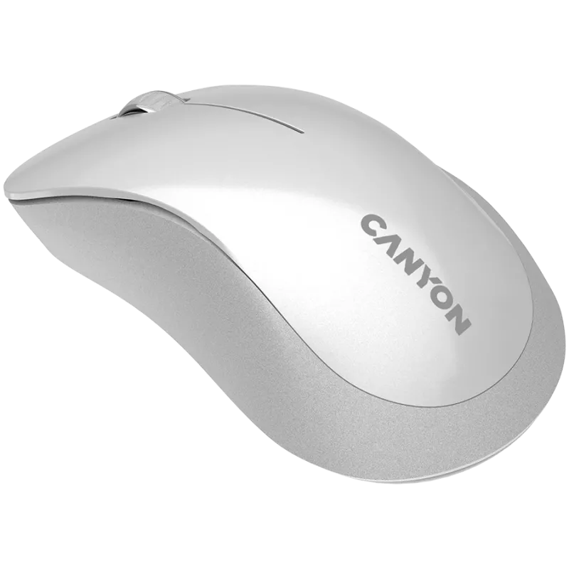 CANYON MW-11, mysz bezprzewodowa 2,4 GHz, 3 przyciski, DPI 1200, bateria: AAA*2 szt., perłowa biel/szary 67*109*38 mm 0,063 kg