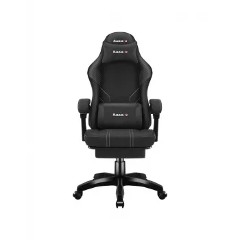 Gaming armchair huzaro Force 3.7 Carbon Czarny — ergonomic, adjustable height 107.5–116.5 cm, 5 wheels, lumbar and neck pillows