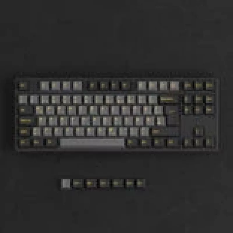 Mechaniczna klawiatura gamingowa AKKO Czarny & Gold 5087S, przełączniki Akko V3 Cream żółty Pro, podświetlenie RGB