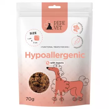 Sucha karma dla psa PAKA ZWIERZAKA Pepe VET Hypoallergenic Insect 70 g — przysmak treningowy, białko 16%, tłuszcz 12%