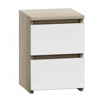 Topeshop M2 SONOMA MIX nightstand/Stolik nocny 2 szuflada(s) dąb, biały