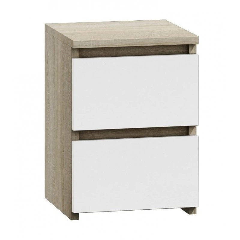 Topeshop M2 SONOMA MIX nightstand/Stolik nocny 2 szuflada(s) dąb, biały