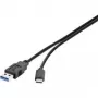 Kabel USB 3.1 Renkforce 1460359 — 1x USB 3.0 Typ A na 1x USB-C, 0,50 m, czarny