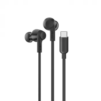 Przewodowe słuchawki douszne Belkin SoundForm G3H0003HQBK z łączem USB‑C i aktywną redukcją szumów (czarne)