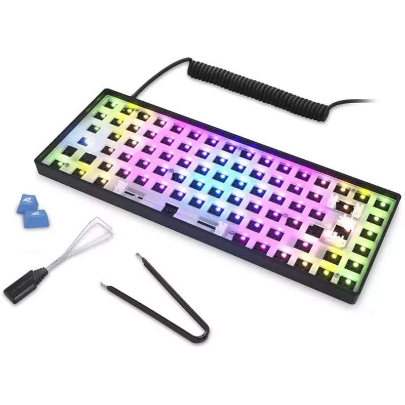Sharkoon SKILLER SGK50 S3 Barebone Gaming Tastatur - komplett personalisierbare Gaming Tastatur im 75% Layout, Hot-Swap, RGB-Beleuchtung, QWERTZ-Layou