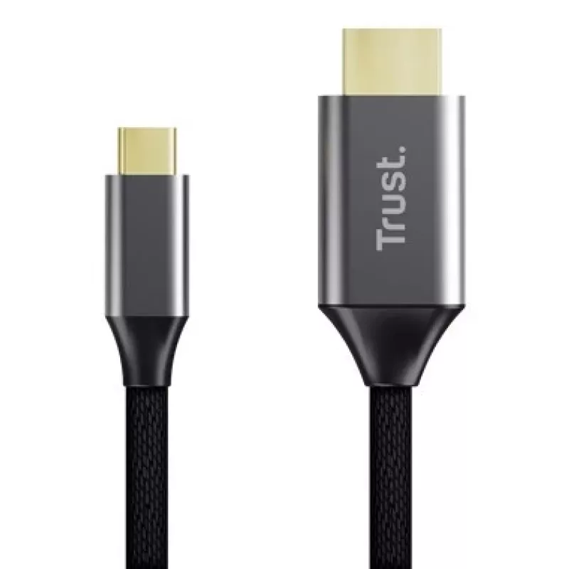 Kabel USB-C do HDMI TRUST CALYX 25630, 4K (3840x2160), 2 m, czarny, męski-męski