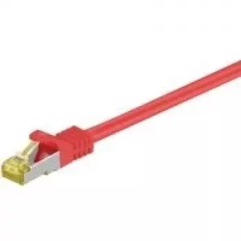 Wentronic Goobay Cat.7 przewód instalacyjny, S/FTP (PiMF), czerwony, 0,25 m - LSZH bezhalogenowy, miedź, wtyk RJ45 (91571)