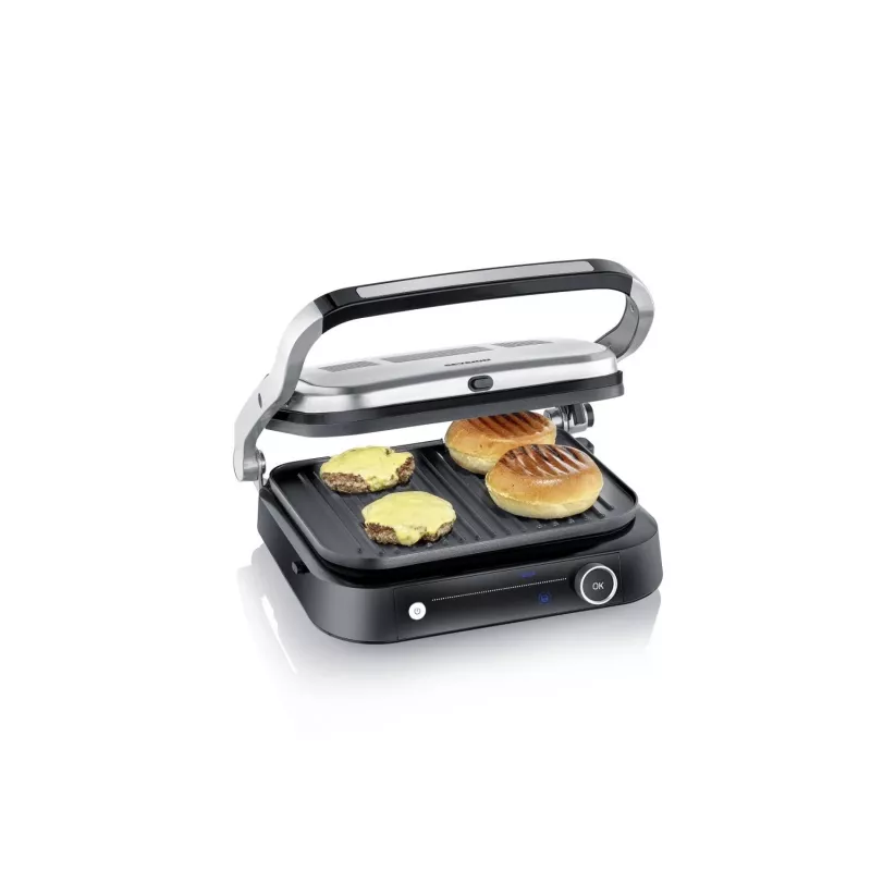 Grill kontaktowy SEVINI Pro, KG 2395 (srebrny/czarny, 1800 W)