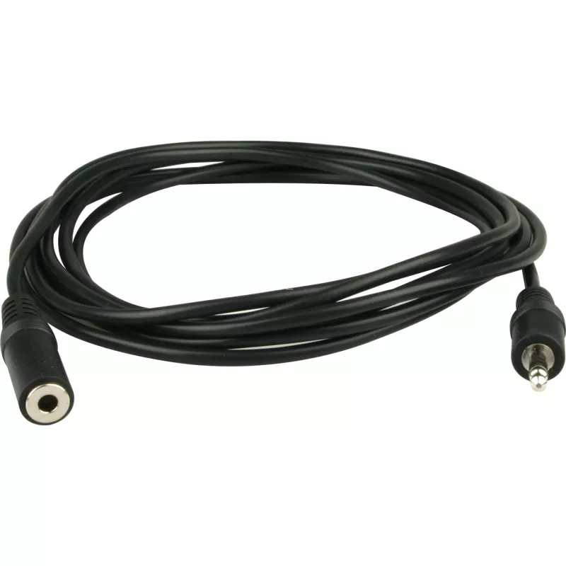 Wentronic Goobay Przedłużacz jack 3,5 mm, czarny, 3 m - wtyk jack 3,5 mm (3-pin, stereo) > gniazdo jack 3,5 mm (3-pin, stereo) (50432)