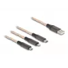 Kabel USB DeLOCK 1,2 m USB 2.0 USB A USB C/Micro-USB B/Lightning przezroczysty