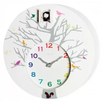 NeXtime zegar 2998wi Cuckoo Round, 30x10 cm, ścienny, biały