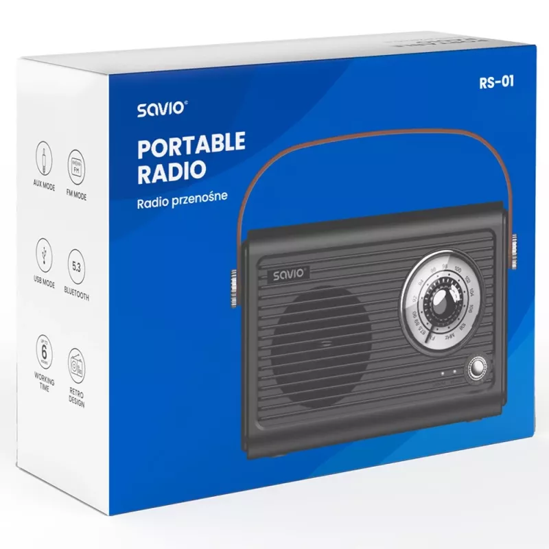 Przenośne radio Savio RS-01 Analog Czarny