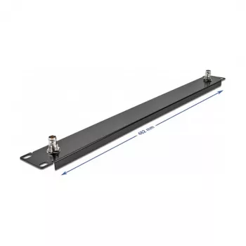 DeLOCK panel 19 cali z 2 gniazdami BNC 1U czarny