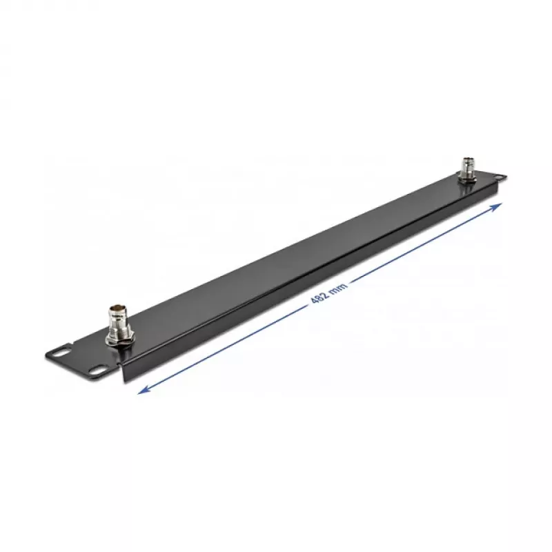 DeLOCK panel 19 cali z 2 gniazdami BNC 1U czarny