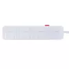 Listwa zasilająca MACLEAN MCE392 W — 4 gniazda F, 3×USB A, 110–240V, maks. 2.1A, 2500W, kabel 1,5 m, biała