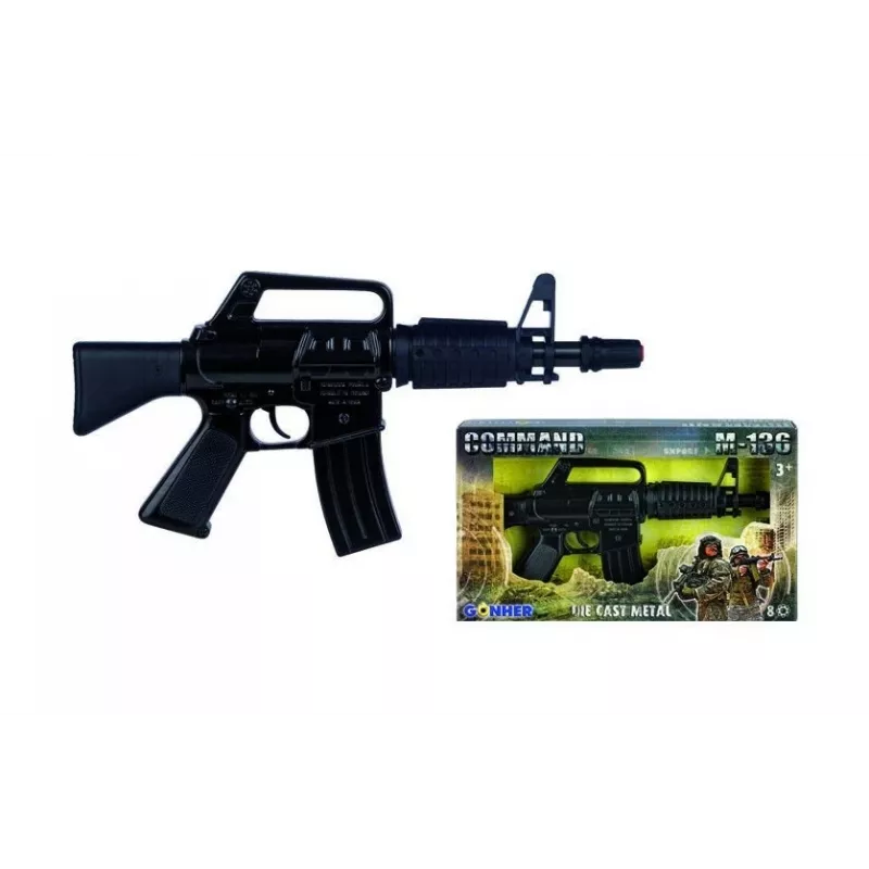 Zabawkowy karabin maszynowy Pulio model 155136/6 metalowa konstrukcja GONHER 136/6