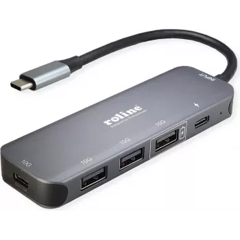 ROLINE USB 3.2 Gen 2 Hub, 5-portowy, kabel złącza Type-C (14.02.5048)