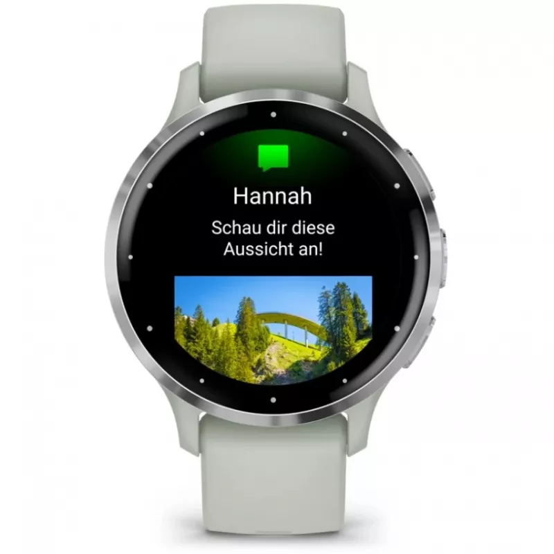 Garmin Venu 3S 3.05 cm (1.2) AMOLED 41 mm Cyfrowy 390 x 390 pikseli Ekran dotykowy Szary, Srebrny Wi-Fi GPS (satelitarny)