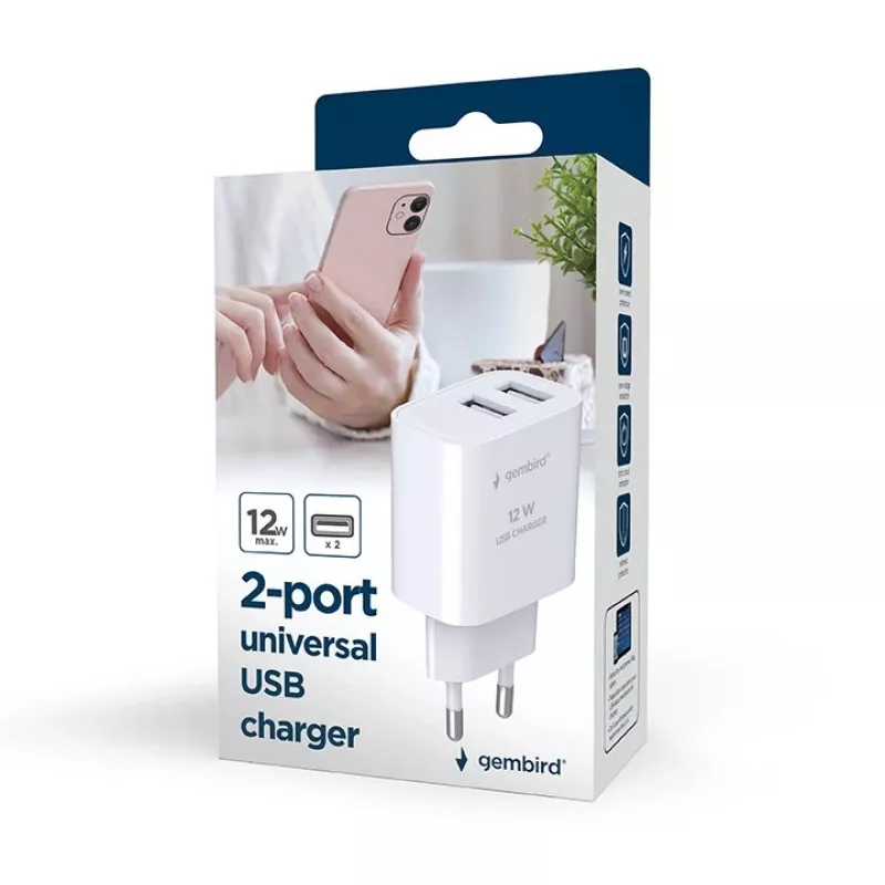 Ładowarka sieciowa Gembird TA-UC-2A12-01-BK 2A 12W USB