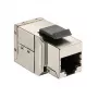 Ekranowany łącznik keystone Cat6 inline, komplet 8 szt., EQUIP — Płaska konstrukcja, RJ-45, 17×35,5×24,4 mm, srebrny