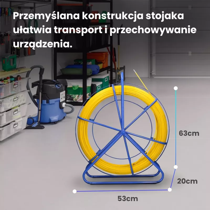 Extralink Rodder 3.8mm 75m | Pręt do przeciągania kabli | Włókno szklane FRP, śr. 3.8 mm, długość 75 m, żółty