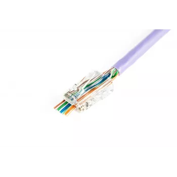 DIGITUS RJ45 Modular Plug (8P8C) Pass-through, CAT 5e, Unshielded, AWG 26-24, 100 Pieces (X-ML-5U-EZ)