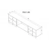 Szafka pod telewizor Cama Meble POLO 180x33x39 cm z kominkiem elektrycznym 1400–1600 W, czarna, 2 półki, laminat
